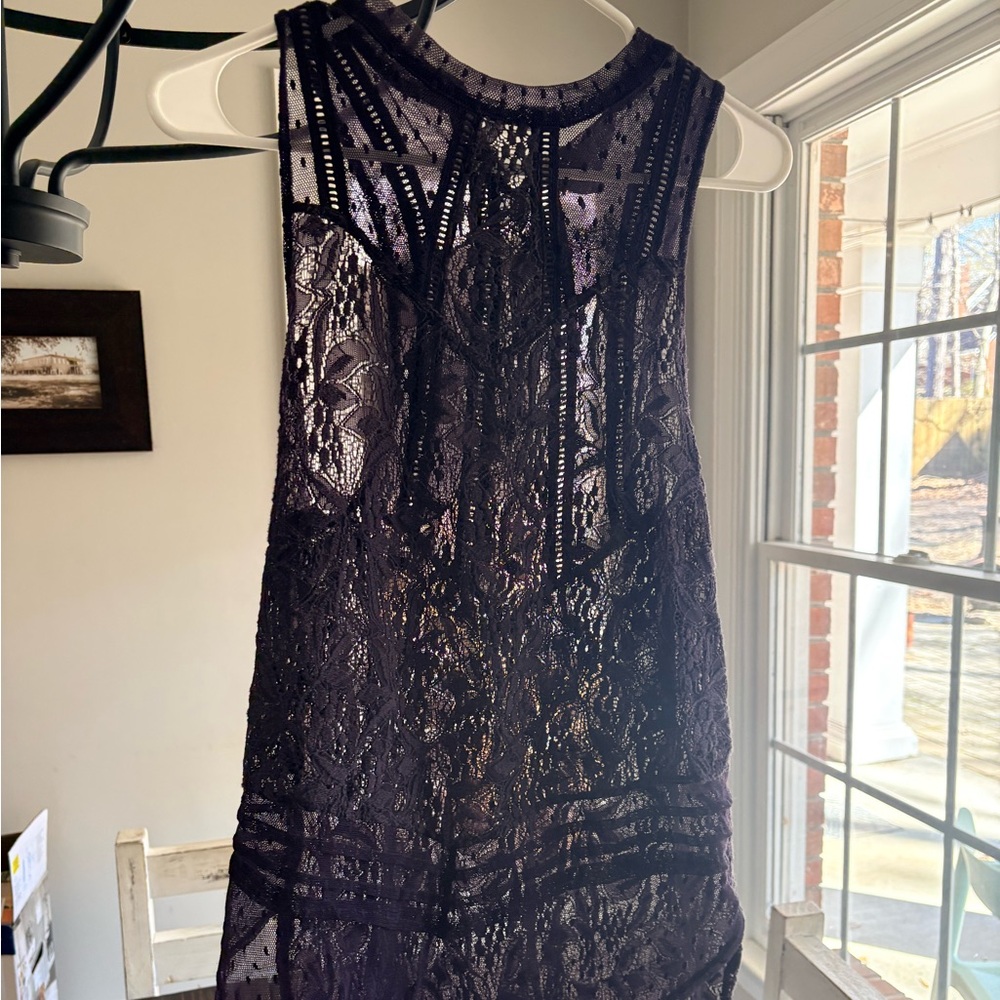 Free People Dark Lace Top